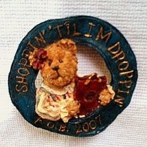 Boyds Bears Shopping til I'm dropping FOB 2007 pin brooch lapel pin collectable